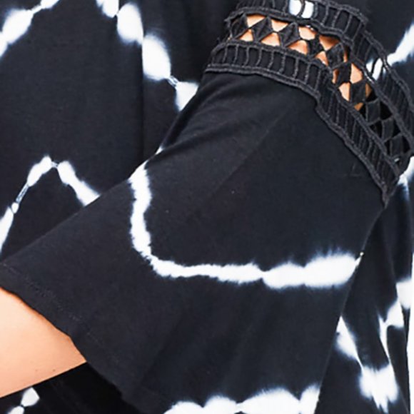 Lapis Tie Dye Crochet Trim Tunic Top - Picture 7 of 7